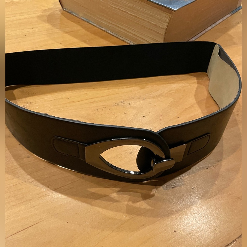 Black Wide Belt with Unique Buckle